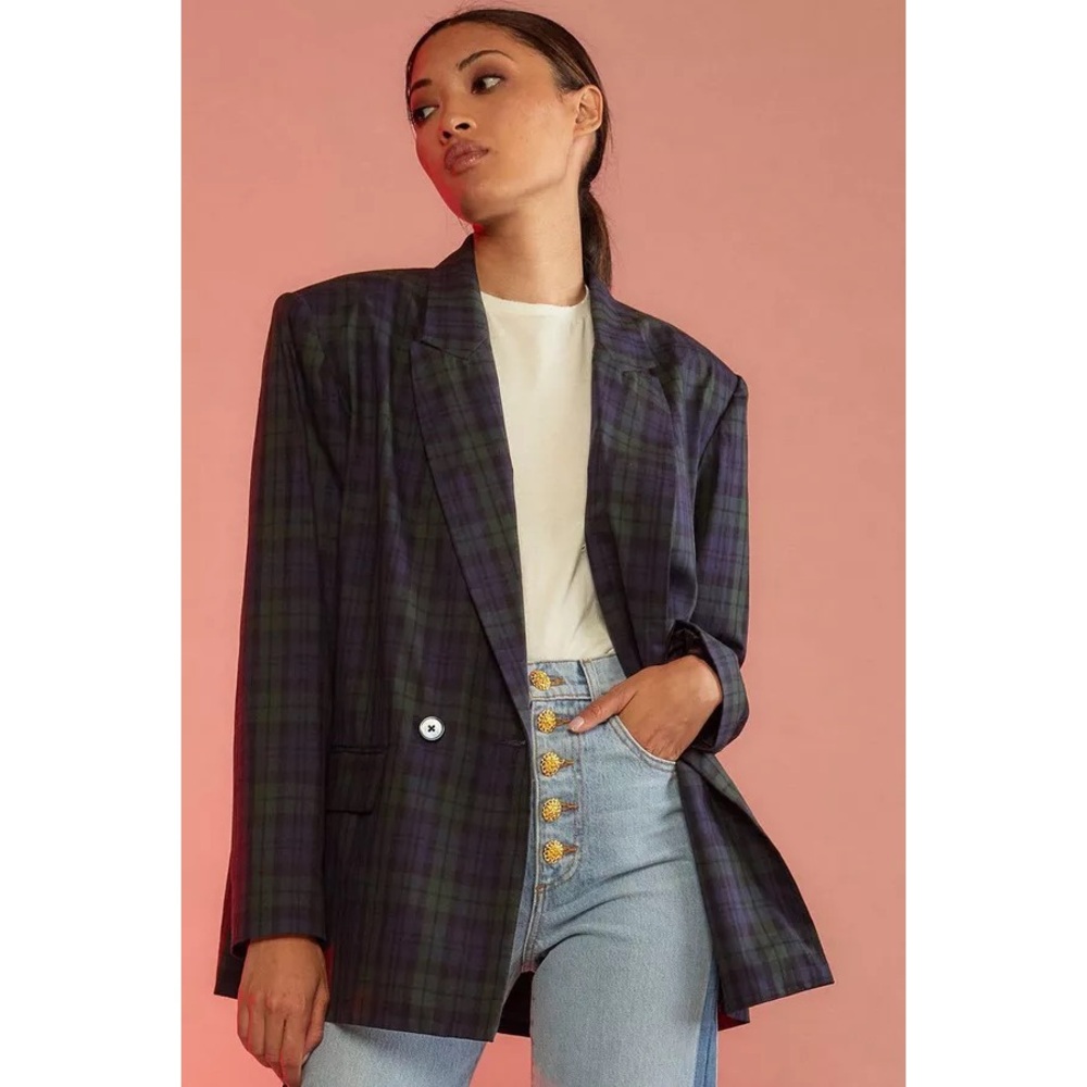 NWT Cynthia Rowley Plaid Blazer Small